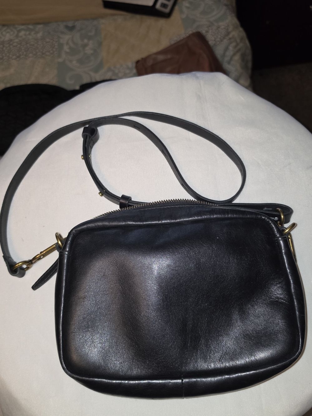Madewell Classic Black Leather Crossbody Bag